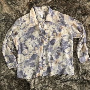 Print sheer shirt